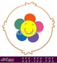 Care Bear Flower Smiling Face Logo SVG