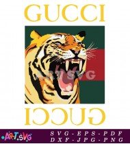 Gucci Tiger Head Print Logo Design SVG 2