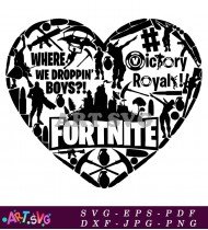 Fortnite Heart Logo Vector Design For Printing SVG