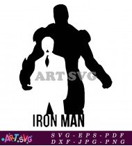 Iron Man Silhouette with Red and White SVG