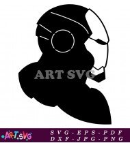 Iron Man Silhouette with a Helmet SVG