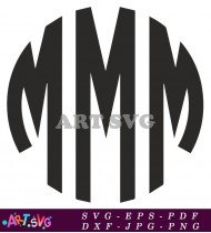 Monogram Letter M Circle Graphic Design SVG