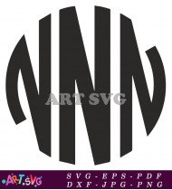 Monogram Letter N Circle Graphic Design SVG