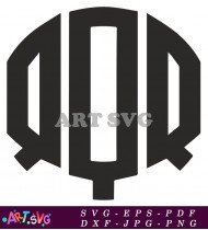 Monogram Letter Q Circle Graphic Design SVG