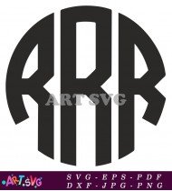 Monogram Letter R Circle Graphic Design SVG