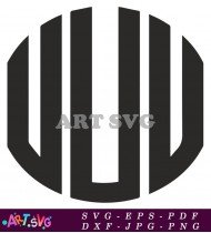 Monogram Letter U Circle Graphic Design SVG