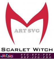 Scarlet Witch Comic Superhero Symbol Marvel SVG