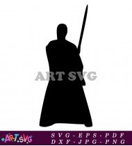 Silhouette of Darth Vader with Lightsaber SVG