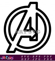 Avengers Logo Clip Art Black And White SVG