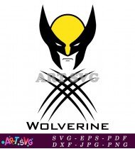 Wolverine X Men Logo Black And Yellow SVG