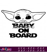 Baby Yoda Cartoon Character Illustration Printable SVG