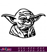 Baby Yoda Silhouette Vector Illustration For Kids SVG 2