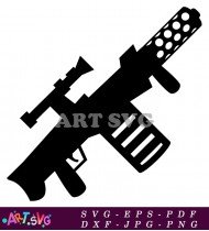 Black And White Rifle Weapon Illustration SVG