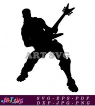 Guitarist Silhouette Rock And Roll Player SVG 1