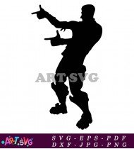 Fortnite Character Silhouette Dancing With Gun SVG 1