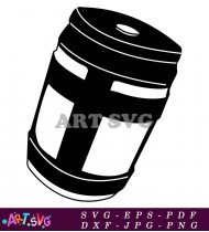 Fortnite Loot Barrel Silhouette Black And White SVG 1