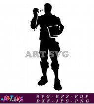 Fortnite Player Holding A Weapon Silhouette SVG 1