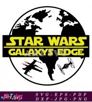 Star Wars Galaxys Edge Logo Black And White SVG 1