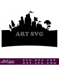 Silhouette of a Castle SVG