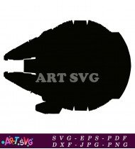 Millennium Falcon Star Wars Ship Silhouette SVG 1