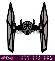 Tie Interceptor Star Wars Space Ship Icon Vector SVG