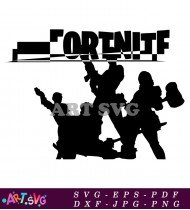 Fortnite Squad Silhouette With Weapons Vector SVG