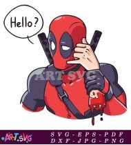 Red Deadpool Talking Comic Book Bubble SVG