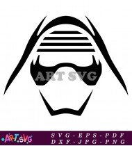 Black and White Kylo Ren Mask SVG