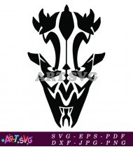 Black Fortnite Mask Vector Illustration Isolated SVG