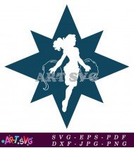 Star With Girl Inside Vector Illustration SVG