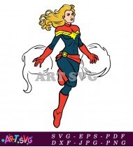 Superhero Girl Captain Marvel Action Pose SVG