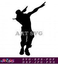 Black Silhouette Dabbing Fortnite Skin SVG