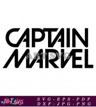 Captain Marvel Superhero Text Logo Design SVG