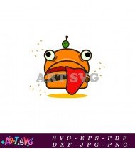 Fortnite Burger Man With Tongue Out SVG