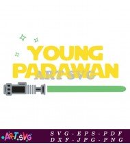 Young Padawan Star Wars Text Design Vector Art SVG