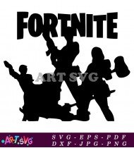 Fortnite Battle Royale Vector Black Silhouette Logo SVG