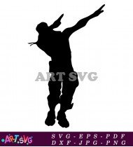 Black Silhouette Ninja Fortnite Dance Pose SVG