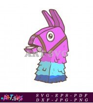 Cute Llama Fortnite Character Game Art SVG