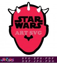 Star Wars Red Logo Design with a Demon SVG