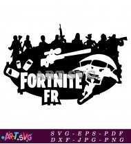 Fortnite Game Logo Design with a Parachute SVG