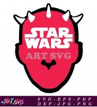 Red and White Logo Design for Star Wars SVG