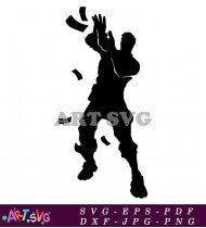 Silhouette of Person Throwing Money SVG