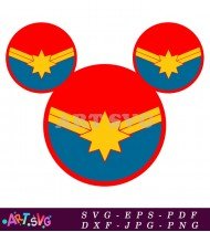 Captain Marvel Logo Mouse Ear Design SVG