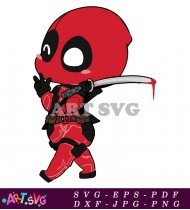 Deadpool Superhero Character Cartoon Red Black SVG