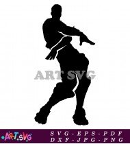 Silhouette Fortnite Player Dancing Pose Vector Image SVG