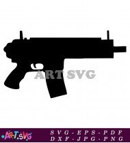 Black And White Silhouette Of A Gun SVG 2