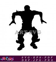 Fortnite Silhouette Character Holding Pickaxe SVG