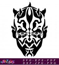 Darth Maul Star Wars Villain Head Clipart SVG 1