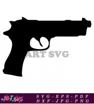 Handgun Clipart Silhouette Weapon Graphic Design SVG 1