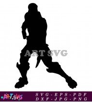 Fortnite Character Black and White Silhouette SVG